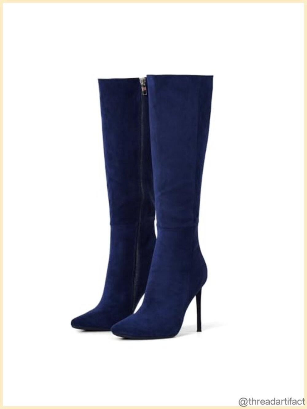 Women's Knee High Stiletto Boots Faux Suede Pointed Toe Fall Winter